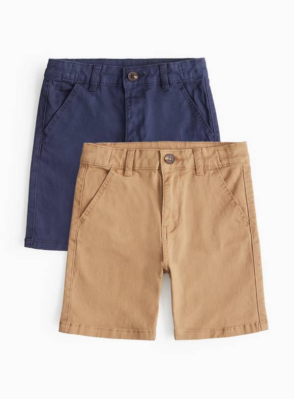 Utility Chino Tan & Navy Shorts 2 Pack 13 years